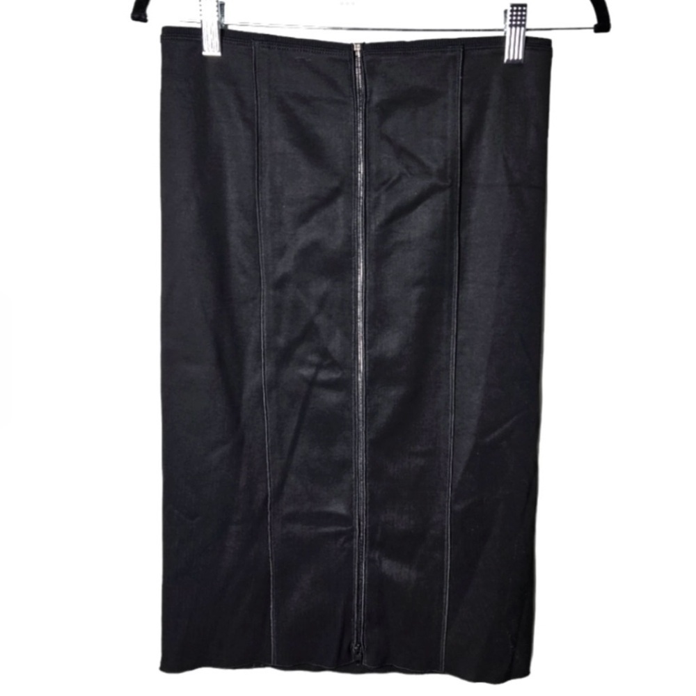 Rag & Bone Pencil Skirt Midi Length Black Zip Front